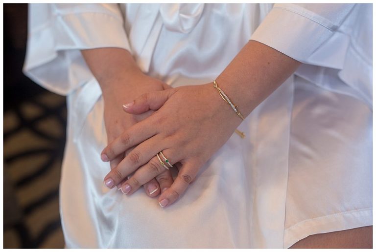 wedding jewelry on brides hand